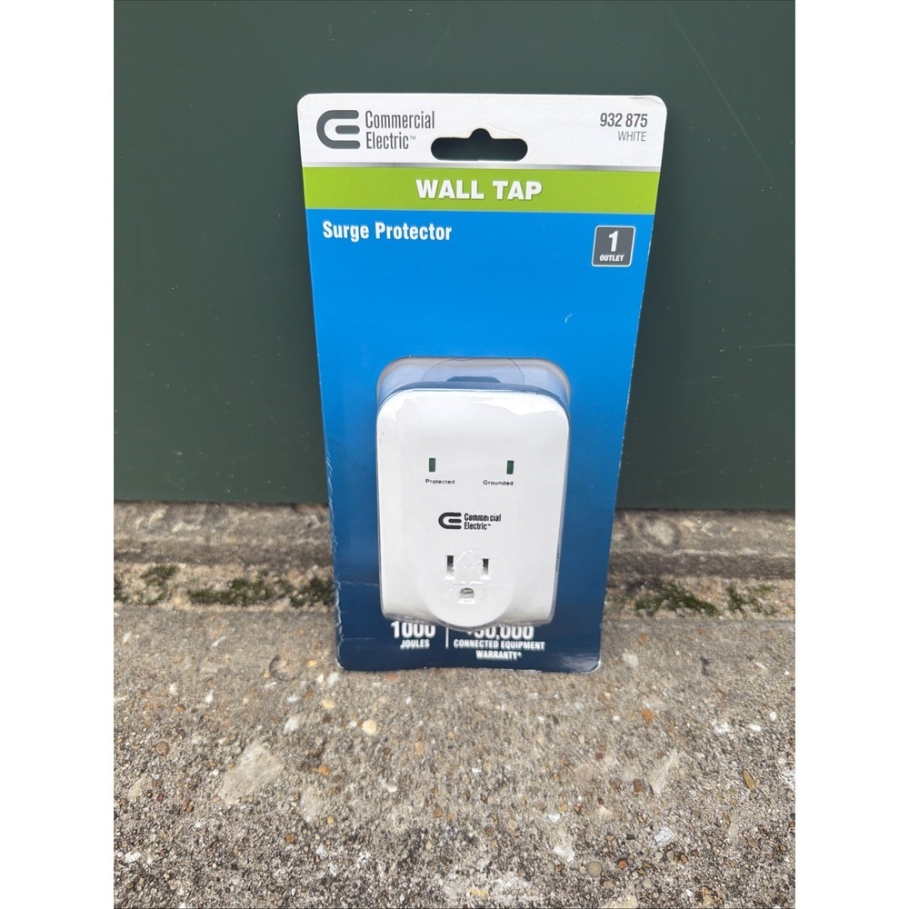 Commercial Electric Wall‎ Mount Wall Tap Surge Protector White 1-Outlet YLCT-29